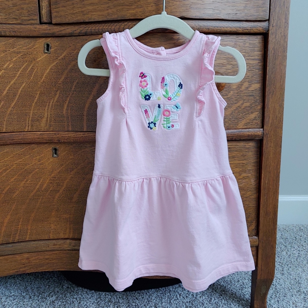 ✨ Pink Gymboree floral LOVE dress 18-24m